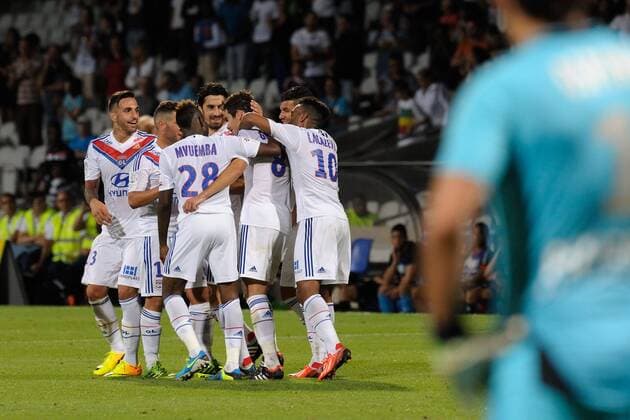 Joie de Yohan Gourcuff (lyon) et de ses coequipiers FOOTBALL : Lyon vs Nice - Ligue 1 - 10 08 2013 FredericChambert Panoramic 
