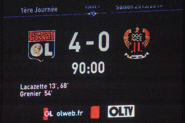 Score (lyon vs nice) FOOTBALL : Lyon vs Nice - Ligue 1 - 10 08 2013 FredericChambert Panoramic 