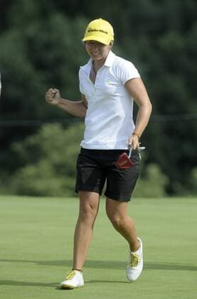 German Ann-Kathrin Lindner during the Pilsen Golf Masters 2013 women s golf tournament within the Ladies European Tour (LET) series held at the Plzen-Dysina Golf Park near Plzen, Czech Republic, Sunday, Aug. 11, 2013. Lindner won the tournament. (CTKxPhoto PetrxEret) CTKPhotoP201308110347701  ert 4