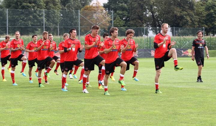 FUSSBALL - AUT vs GRE, Testspiel, Vorberichte, Training SALZBURG,AUSTRIA,12.AUG.13 - FUSSBALL - ÖFB Länderspiel, Österreich vs Griechenland, Freundschaftsspiel, Vorberichte, Training Nationalmannschaft AUT. Bild zeigt die Mannschaft von AUT. 
