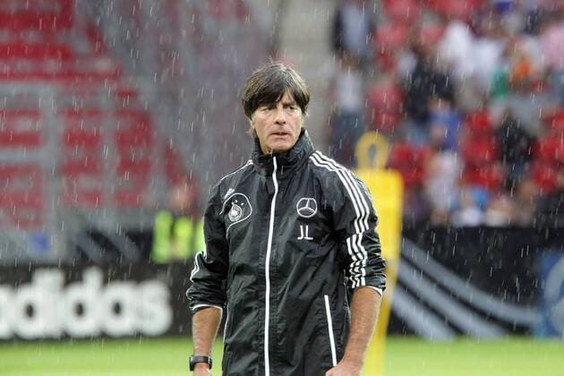 Bundestrainer Joachim Löw im Regen von Mainz - Öffentliches Training der Deutschen Nationalmannschaft, Coface Arena Mainz