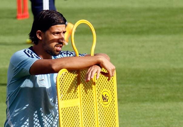 13.08.2013, xsvx, Fussball Deutsche Fussball Nationalmannschaft Training, v.l. Sami Khedira (Deutsche Fussball Nationalmannschaft DFB) Freisteller