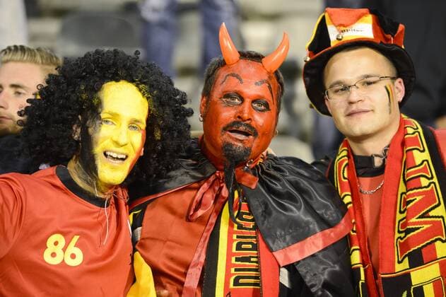 Brussels, Belgium, August 14, 2013 Friendly match Belgium, On the picture : Belgium s supporters 