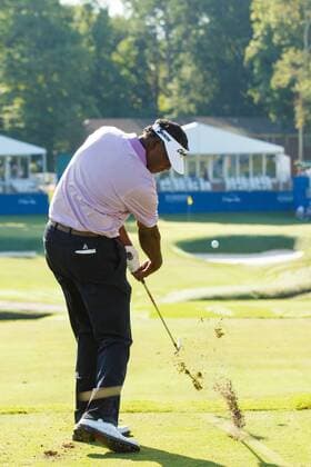 15 August 2013: Vijay Singh hits a shot of the tee of 16 par 3 during the first round of the Wyndham Championship at Sedgefield Country Club in Greensboro, NC. GOLF: AUG 15 PGA Golf Herren - Wyndham Championship - Round 1 Icon130815019 EDITORIAL USE ONLY