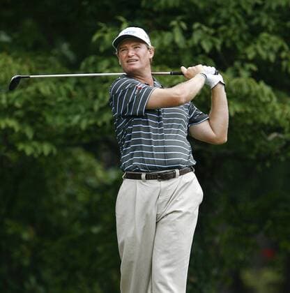 Aug. 16, 2013 - Greensboro, North Carolina, U.S - ERNIE ELS drives the ball during the second round of the 2013 Wyndham Championship at Sedgefield Country Club. Golf 2013 - Wyndham Championship  - ZUMAh10