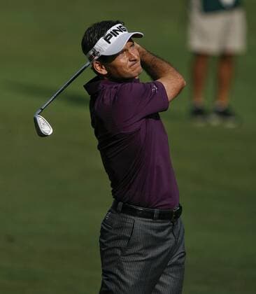 Aug. 16, 2013 - Greensboro, North Carolina, U.S - MARK WILSON watches his shot during the second round of the 2013 Wyndham Championship at Sedgefield Country Club. Golf 2013 - Wyndham Championship  - ZUMAh10