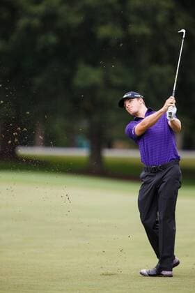 16 August 2013: Morgan Hoffman hits an approach shot onto the green during the second round of the Wyndham Championship at Sedgefield Country Club in Greensboro, NC. GOLF: AUG 16 PGA Golf Herren - Wyndham Championship - Round 2 Icon130816002 EDITORIAL USE ONLY