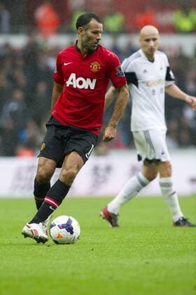 Football - 2013 2014 Premier League - Swansea City vs. Manchester United (ManU) ryan giggs in action for utd at Liberty Stadium.