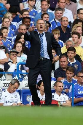 Chelsea Manager Jose Mourinho - Chelsea v Hull City - Premier League - Stamford Bridge - London - 18th August 2013 - Pic Charlie Forgham-Bailey Sportimage EDITORIAL USE ONLY. No use with unauthorised audio, video, data, fixture lists, club league logos or live services. Online in-match use limited to 120 images, no video emulation. No use in betting, games or single club league player publications.