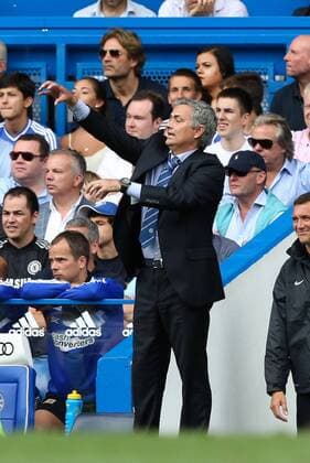 Chelsea Manager Jose Mourinho - Chelsea v Hull City - Premier League - Stamford Bridge - London - 18th August 2013 - Pic Charlie Forgham-Bailey Sportimage EDITORIAL USE ONLY. No use with unauthorised audio, video, data, fixture lists, club league logos or live services. Online in-match use limited to 120 images, no video emulation. No use in betting, games or single club league player publications.