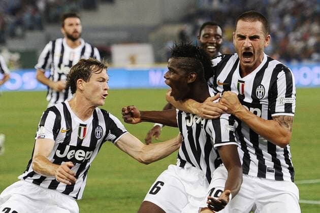Db Roma 18 08 2013 - Supercoppa Italiana Juventus-Lazio foto Daniele Buffa Image Sport nella foto: esultanza gol Paul Pogba 