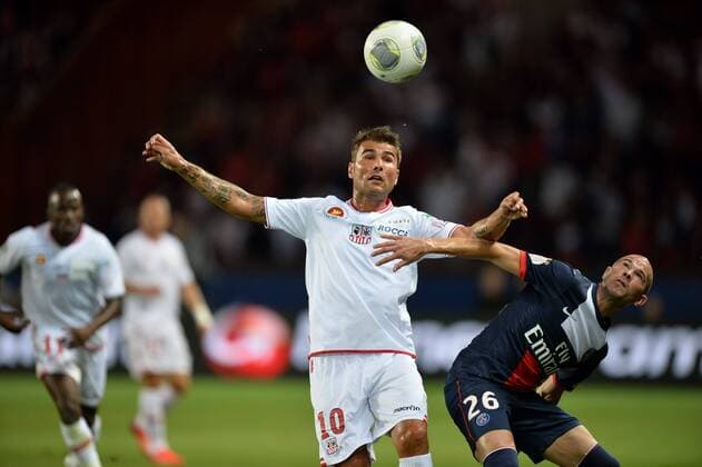 Adrian Mutu (aja) - Christophe Jallet (psg) FOOTBALL : Paris SG vs Ajaccio - Ligue 1 - 18 08 2013 AnthonyBIBARD FEP Panoramic 
