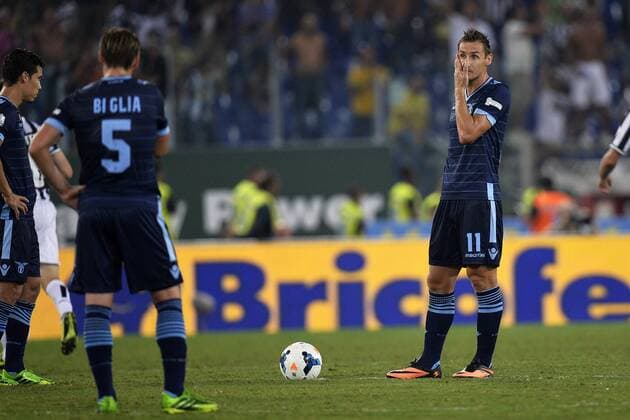 Delusione Miroslav Klose Lazio Dejection Roma 18 8 2013 Stadio Olimpico Football Calcio Supercoppa Italiana Juventus Vs Lazio Foto Andrea Staccioli Insidefoto andreaxstaccioli