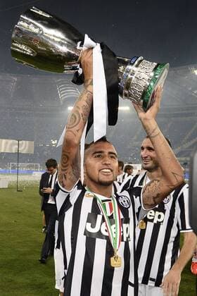 Db Roma 18 08 2013 - Supercoppa Italiana Juventus Turin vs Lazio Rom: Arturo Vidal 