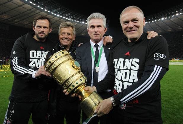 Samstag 01.06.2013, Saison 12 13, DFB-Pokal Finale 2013 in Berlin, FC Bayern München, DFB-Pokalsieger FC Bayern München Trainer Jupp Heynckes, Bayern, Hermann Gerland DeFodi031