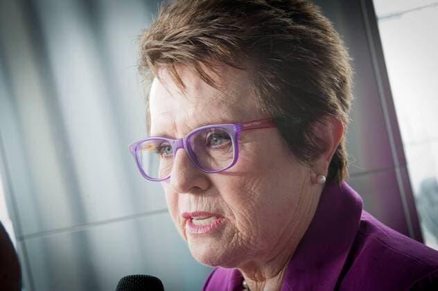 Aug. 22, 2013 - Manhattan, New York, U.S. - Women s Tennis Association Founder BILLIE JEAN KING lights the Empire State Building in WTA-pink and purple to commemorate the 40th anniversary of the WTA, Thursday, August 22, 2013. Billie Jean King and Victoria Azarenka Light The Empire State Building to Celebrate 40th Anniversary of WTA - ZUMAb09