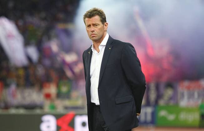 22.08 .2013 Stadion Letzigrund , SCHWEIZ , Saison 2013 2014 Qualifikation UEFA Europa League Hinspiel Grasshopper Club Zürich - AC Fiorentina Trainer Michael Skibbe (Grasshopper) ; Einzelbild 