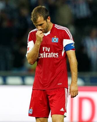Rafael van der Vaart enttäuscht nach Spielende Enttäuschung Fußball Fussball Bundesliga Herren Saison 2013 14 24.08.2013 Hertha BSC Berlin vs. Hamburger SV HSV