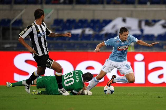 Ivan Kelava Udinese vs Miroslav Klose Lazio Roma 25 08 2013 Stadio Olimpico Football Calcio 2013 2014 Serie A Lazio vs Udinese AntoniettaxBaldassarre