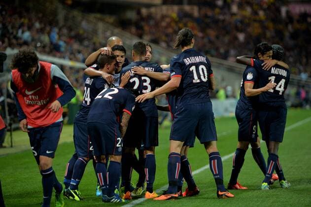 Ezequiel Lavezzi (psg) - Thiago Silva (psg) FOOTBALL : Nantes vs Paris SG - Ligue 1 - 25 08 2013 AnthonyBIBARD FEP Panoramic 