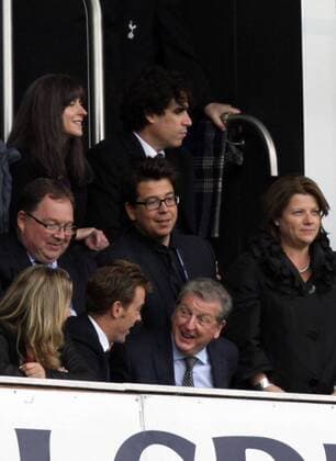 Tottenham Hotspur v Norwich City . . London, UK . . 14.09.2013 Comedians Stephen Mangan, Michael McIntyre and England manager Roy Hodgson in the crowd.