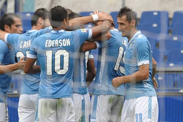Senad Lulic Lazio. Goal celebration Roma 15-09-2013 Stadio Olimpico Football Calcio 2013 2014 Serie A Lazio Rom vs AC Chievo Verona AntoniettaxBaldassarre