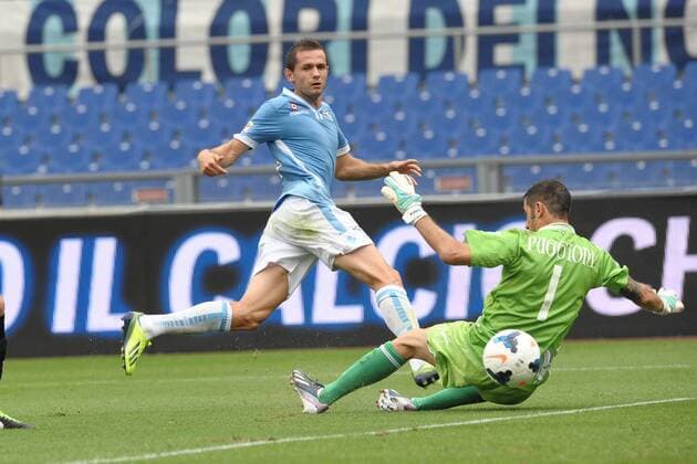 Senad Lulic Lazio. Goal celebration Roma 15-09-2013 Stadio Olimpico Football Calcio 2013 2014 Serie A Lazio Rom vs AC Chievo Verona AntoniettaxBaldassarre