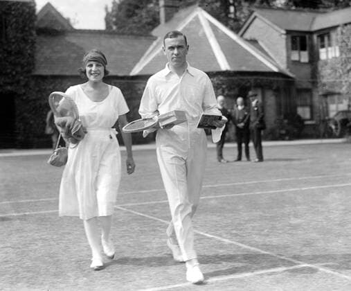 The Wimbledon Championships Two World Champions - Mlle Suzanne Lenglen and Mr Gerald Patterson - mixed doubles partners 17 June 1920  UnitedArchives00713750
