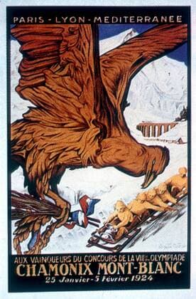 1924 Winter Olympics (The first Winter Olympic Games) Chamonix, France Poster, Olympia, Olympiade, Olympische Spiele  UnitedArchives01026144