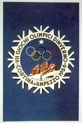1956 Winter Olympics Cortina dâÄ™Ampezzo, Italy Poster, Olympia, Olympiade, Olympische Spiele  UnitedArchives01026150