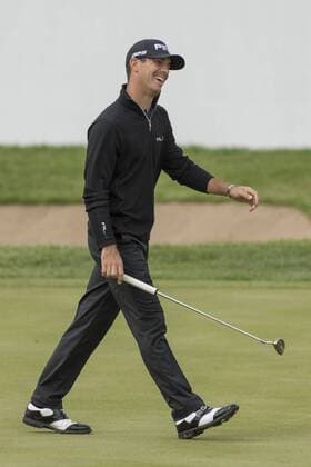 Sept. 16, 2013 - Lake Forest, IL, United States of America - Sept. 16, 2013: Lake Forest, Illinois, U.S. - Billy Horschel reacts after sinking a 31 foot birdie putt on the 18th hole during the fourth round of the BMW Championship, FedEx Cup playoffs held at the Conway Farms Golf Club in Lake Forest, Illinois. PGA Golf Herren 2013: BMW Championship SEP 16 - ZUMAc04