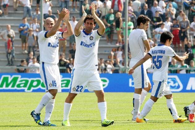 ESTEBAN CAMBIASSO, DIEGO MILITO INTER Serie A - US Sassuolo Calcio Vs Inter Milan - lucaxpagliaricci