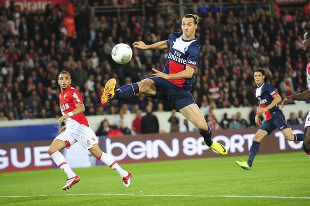 But de Zlatan Ibrahimovic (PSG) FOOT : PSG Paris St. Germain vs AS Monaco FC - Ligue 1 - 22 09 2013 JBAutissier Panoramic 