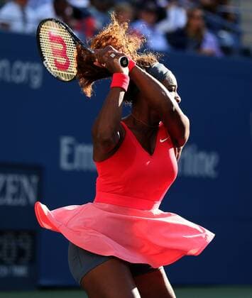 US Open 2013, USTA Billie Jean King National Tennis Center, Flushing Meadows, New York, ITF Grand Slam Tennis Tournament . Damen Endspiel,Finale,Serena Williams (USA) Aktion,Einzelbild,Halbkoerper,Hochformat