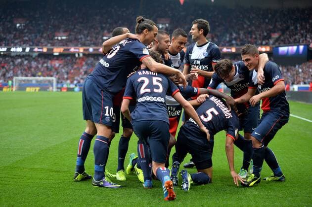 Marquinhos (psg) - Adrien Rabiot (psg) - Zlatan Ibrahimovic (psg) - Marco Verratti (psg) FOOTBALL : FC Paris Saint Germain vs FC Toulouse - Ligue 1 - 28 09 2013 AnthonyBIBARD FEP Panoramic 