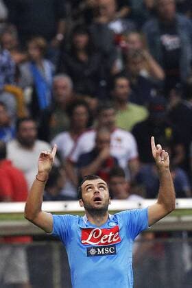 Esultanza dopo il goal Goran Pandev Napoli, Goal Celebration, Genova 28-09-2013 Stadio Ferraris Football Calcio 2013 2014 Serie A Genoa - Napoli Foto Marco Bertorello Insidefoto MarcoxBertorello