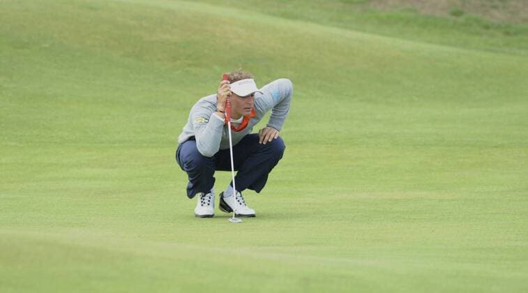 29.09.2013. St Andrews Scotland. The 4th and final Round of the Dunhill Golf Championship, from Old Course St Andrews Joost Luiten lines up his putt at the 2nd green xLorrainexHillx  ActionPlus20517157
