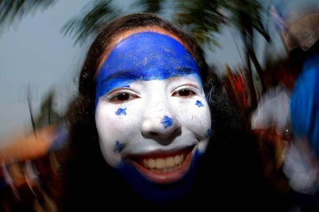 San Pedro Sula, 22.03.2013 - Fans aus Honduras während einem FIFA Quali 2013 Spiel. - 