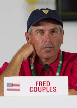 02 October 2013: United States Team Captain Fred Couples during the pairings for Thursday s matches press conference at Muirfield Village GC in Dublin, Ohio GOLF: OCT 02 PGA Golf Herren - The Presidents Cup - Practice Round Icon20532341 EDITORIAL USE ONLY