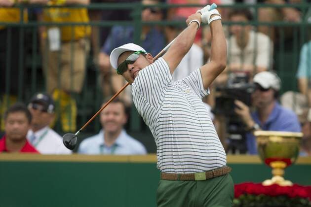 03 October 2013: Hideki Matsuyama of the International Team during the day one of The Presidents Cup at Muirfield Village GC in Dublin, Ohio GOLF: OCT 03 PGA Golf Herren - The Presidents Cup - Day One Icon131003025 EDITORIAL USE ONLY
