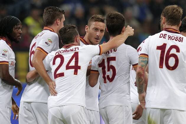Francesco Totti Roma, Goal Celebration Milano 05-10-2013 Stadio Giuseppe Meazza Football Calcio 2013 2014 Serie A Inter Mailand vs AS Rom MarcoxBertorello