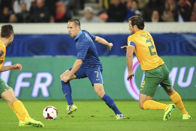 Franck Ribery (Fra) - Lucas Neill (Aus) FOOTBALL: Frankreich - Australien. 11 10 2013 xJBAutissierx 