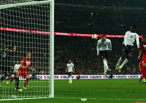England v Poland - World Cup Qualifier . . Wembley, London, UK . . 15.10.2013 Wayne Rooney scores a goal for England. 1-0 