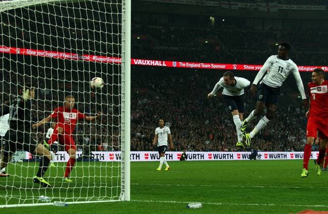England v Poland - World Cup Qualifier . . Wembley, London, UK . . 15.10.2013 Wayne Rooney scores a goal for England. 1-0 