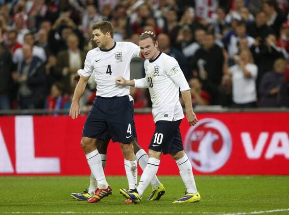 England s Wayne Rooney celebrates scoring his sides opening goal England v Poland - 2014 World Cup Qualifier - Wembley - London - England -15 10 2013 - Pic David Klein Sportimage EDITORIAL USE ONLY. No use with unauthorised audio, video, data, fixture lists, club league logos or live services. Online in-match use limited to 120 images, no video emulation. No use in betting, games or single club league player publications.