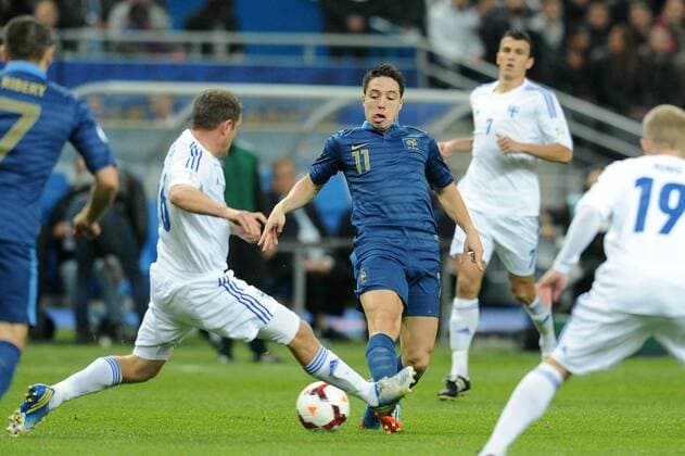 Samir Nasri (France) Teemu Tainio (Finlande) FOOTBALL : France vs Finlande- Quaifications CM2014 - 15 10 2013 N.LeGouic FEP Panoramic 