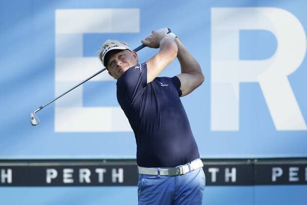18.10.2013 Perth, Australia. Peter Hedblom (SWE) drives from the 17th tee during day 2 of the ISPS Handa Perth International Golf Championship from the Lake Karrinyup Country Club. xDavid_Woodleyx  ActionPlus20604283