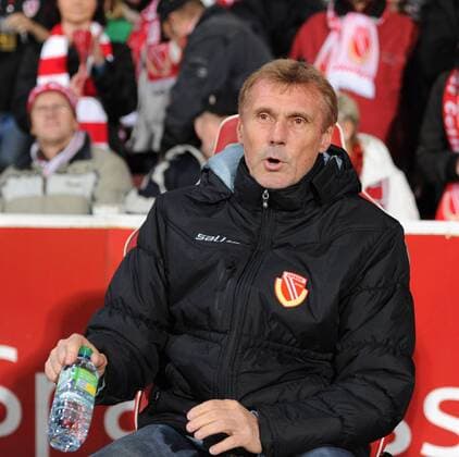 Fussball, Herren, 2. Bundesliga, Saison 2013 2014 (11. Spieltag), FC Energie Cottbus - 1. FC Union Berlin, Trainer Rudi Bommer (Energie Cottbus), 18.10. 2013,