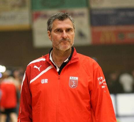 2. Handball-BL - Saison 2013-2014 - TSG Friesenheim - SG Leutershausen - Ludwigshafen v. l. Ulli Roth Geschäftsführer SG Leutershausen Aktion, Einzelbild -