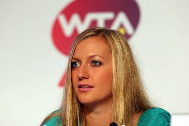 Petra Kvitova of Czech Repubic fields questions from the media at the WTA Tennis Damen All Access Hour before the start of the WTA Tennis Damen Istanbul Championships at the Renaissance Polat Hotel on October 21, 2013 in Istanbul, Turkey. 